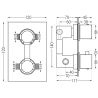 Mexen Cube DR02 вградена душ система с душ глава 25 см, черен - 77502DR0225-70
