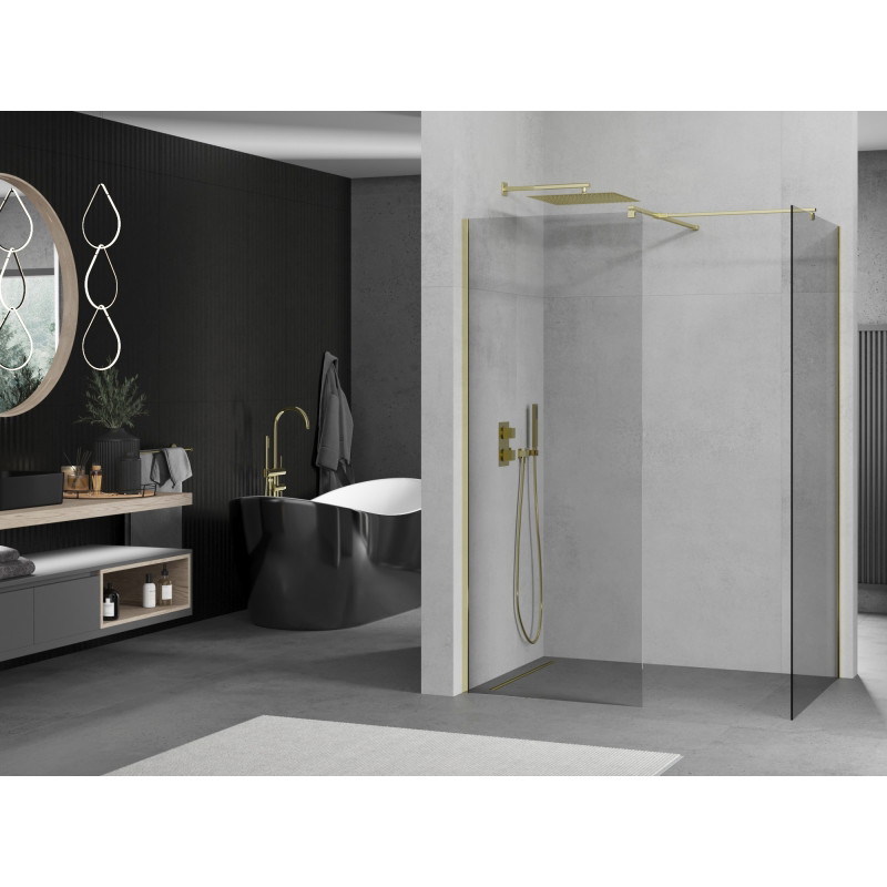Mexen Kioto душ стена Walk-in 145 x 110 см, прозрачна, златна - 800-145-202-50-00-110