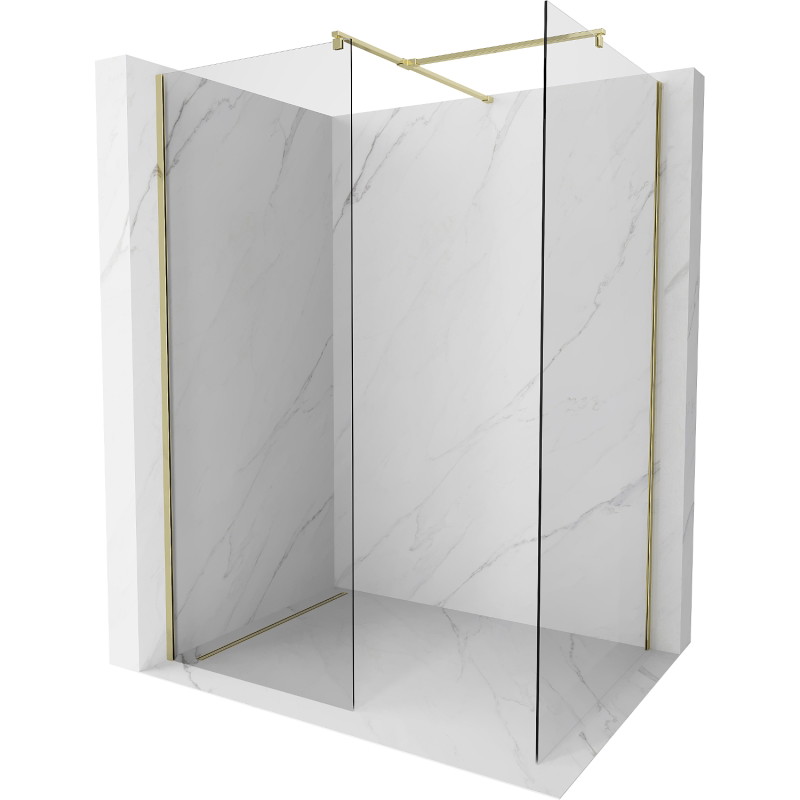Mexen Kioto душ стена Walk-in 145 x 110 см, прозрачна, златна - 800-145-202-50-00-110