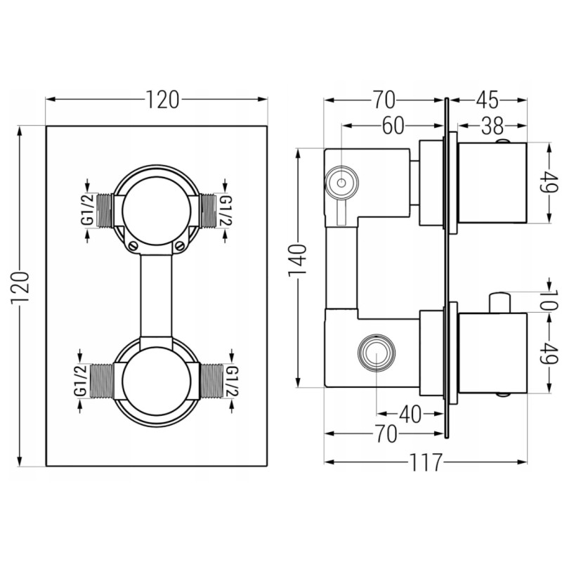 Mexen Cube DR02 подтавен душ комплект с 25 см душ глава, четкано оръжие сиво