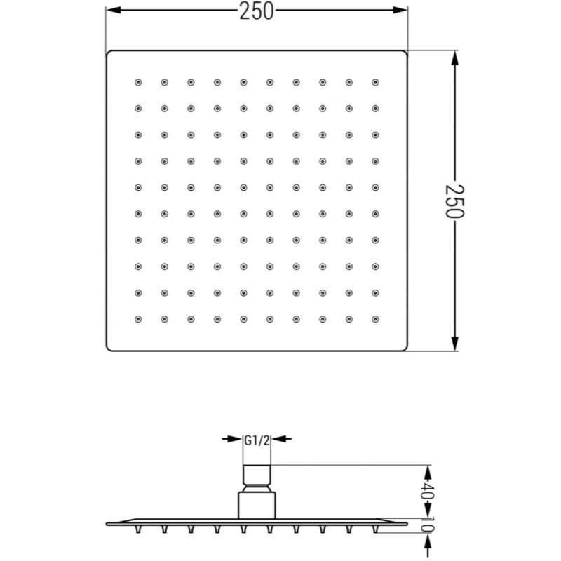 Mexen Cube DR02 подтавен душ комплект с 25 см душ глава, четкано оръжие сиво