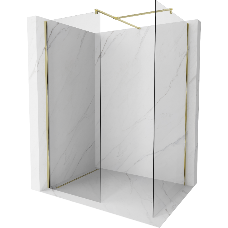 Mexen Kioto душ стена Walk-in 160 x 75 см, прозрачна, златна - 800-160-202-50-00-075