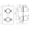 Mexen Cube DR02 комплект за душ за вграждане с дъждовна глава 25 см, златен - 77502DR0225-50