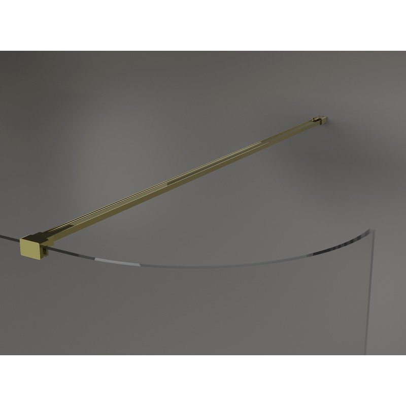 Mexen Kioto-R заоблена душ стена Walk-in 90 x 200 cm, прозрачна 8 mm, златна - 800-090-101-50-06