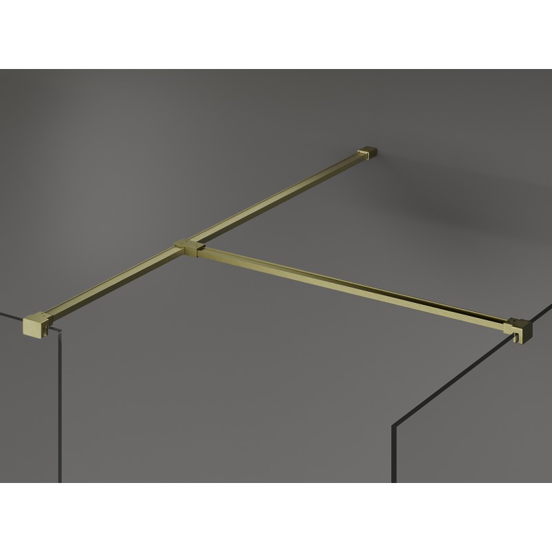 Mexen Kioto душ стена Walk-in 85 x 70 cm, прозрачна, златно четкована - 800-085-202-55-00-070