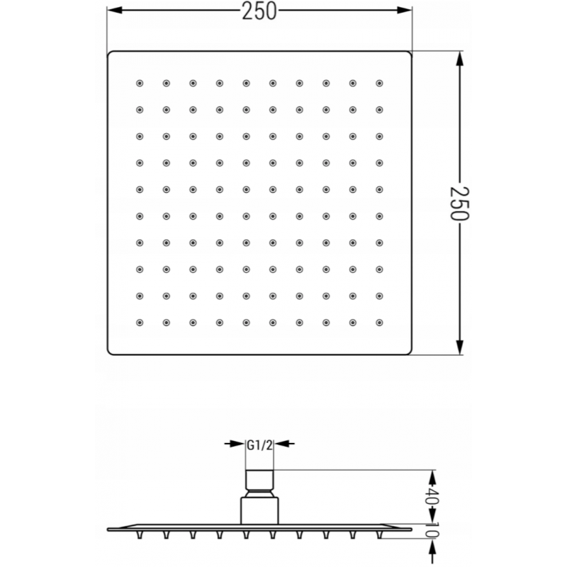 Mexen Cube DR02 вграден душ комплект с душ глава 25 см, розово злато - 77502DR0225-60