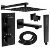 Mexen Cube DR02 вграден комплект за вана и душ с душ пита 30 см, черен - 77503DR0230-70