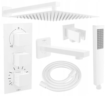 Mexen Cube DR02 комплект за вана-душ, вграден с душ-глава 25 см, бял - 77503DR0225-20