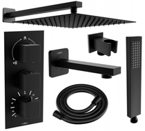 Mexen Cube DR02 вградена вана-душ комплект с душ глава 25 см, черен - 77503DR0225-70