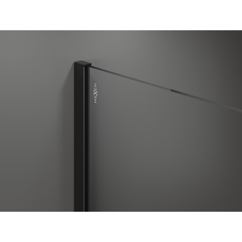 Mexen Kioto душ параван Walk-in 110 x 200 см, прозрачен 8 мм, черен - 800-110-101-70-00