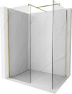 Mexen Kioto душ кабина Walk-in 160 x 85 см, прозрачна, златна четкована - 800-160-202-55-00-085