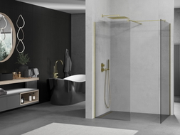 Mexen Kioto душ-стена Walk-in 180 x 85 cm, прозрачен, златно четкан - 800-180-202-55-00-085