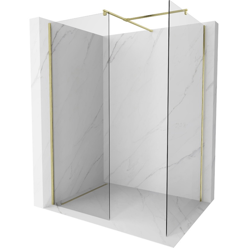 Mexen Kioto душ-стена Walk-in 180 x 85 cm, прозрачен, златно четкан - 800-180-202-55-00-085