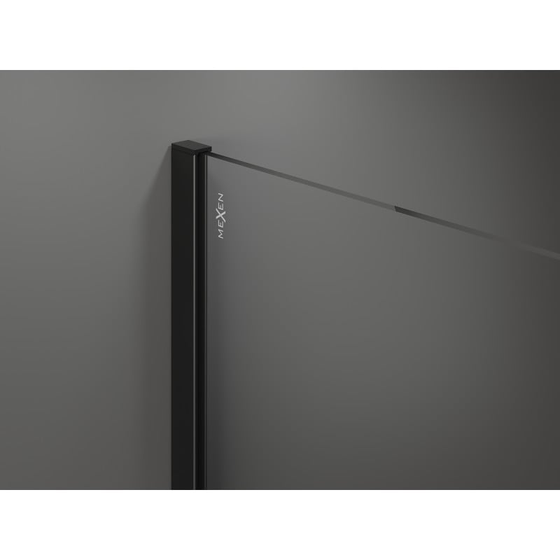 Mexen Kioto стенна преграда за душ Walk-in 110 x 200 см, черна рамка 8 мм, черна