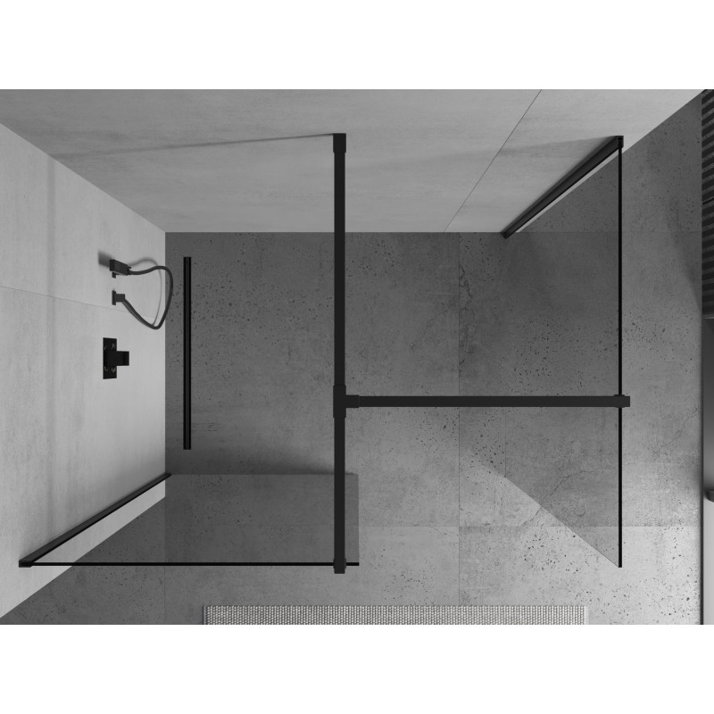 Mexen Kioto душ преграда Walk-in 110 x 75 см, прозрачен, черен - 800-110-202-70-00-075