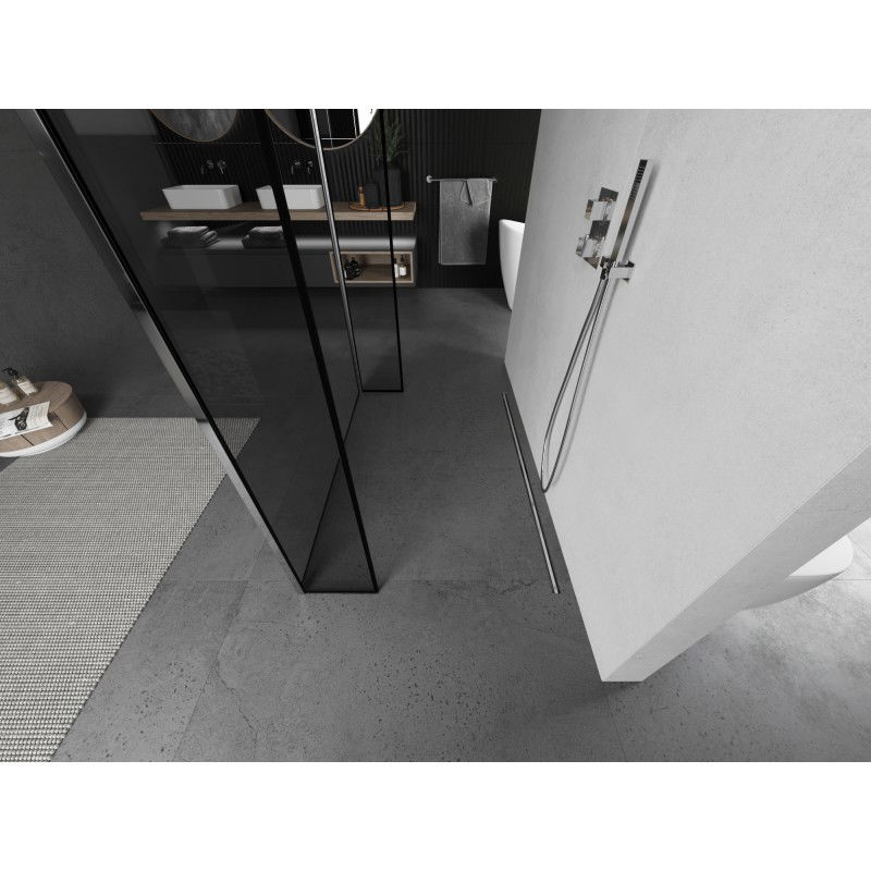 Mexen Kioto стояща душ стена 160 x 30 x 30 см, черна рамка, хром - 800-160-030-222-01-70-030