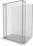 Mexen Kioto свободно стояща стена за душ 140 x 30 x 30 см, черен модел, хром - 800-140-030-222-01-70-030