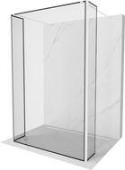 Mexen Kioto свободностояща душ преграда 120 x 30 x 30 см, черна рамка, бяло - 800-120-030-222-20-70-030