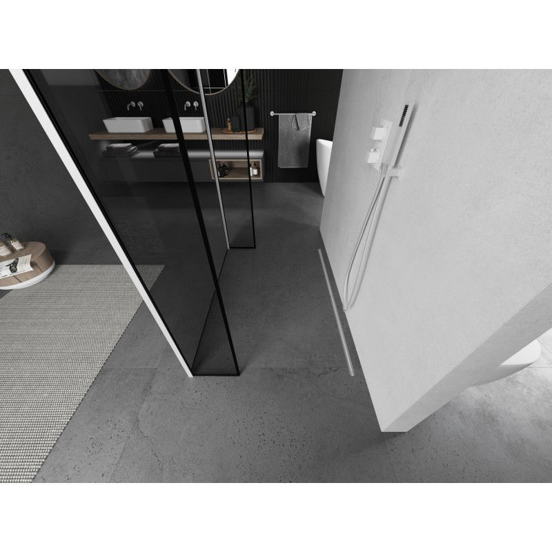 Mexen Kioto самостоятелна душ стена 110 x 30 x 30 см, черна рамка, бяла - 800-110-030-222-20-70-030