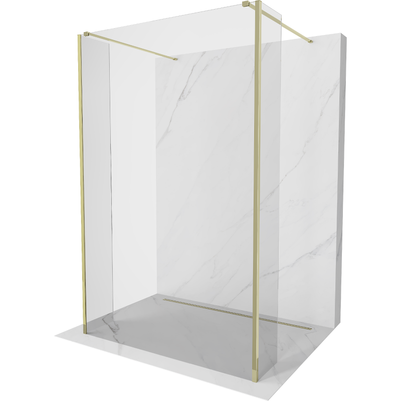 Mexen Kioto свободностояща душова стена 110 x 30 x 30 см, прозрачна, златна - 800-110-030-222-50-00-030