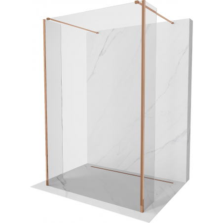 Mexen Kioto свободно стояща стена за душ 110 x 30 x 30 см, прозрачна, розово злато - 800-110-030-222-60-00-030