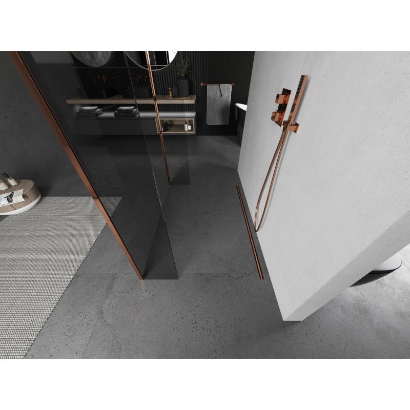 Mexen Kioto свободностояща душ-преграда 110 x 30 x 30 cm, прозрачна, розово злато - 800-110-030-222-60-00-030