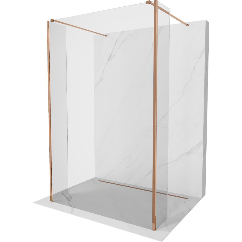 Mexen Kioto свободностояща душа стена 170 x 30 x 30 см, прозрачна, розово злато - 800-170-030-222-60-00-030
