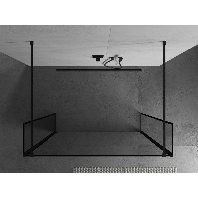 Mexen Kioto свободностояща душ-преграда 90 x 30 x 30 см, черна рамка, черна - 800-090-030-222-70-70-030