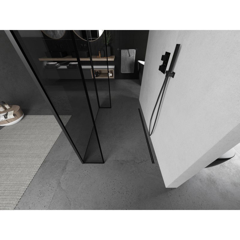 Mexen Kioto свободностояща душ-преграда 90 x 30 x 30 см, черна рамка, черна - 800-090-030-222-70-70-030