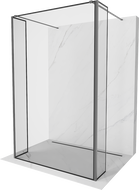 Mexen Kioto самостоятелна душ стена 120 x 30 x 30 см, черен модел, gun metal - 800-120-030-222-95-70-030