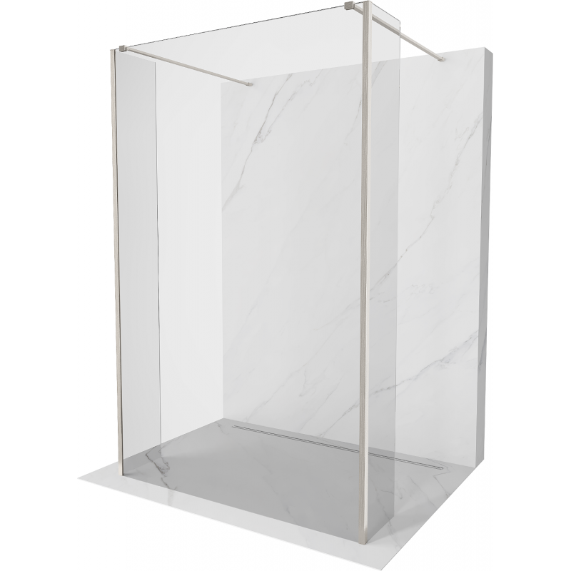 Mexen Kioto свободностояща душова стена 125 x 30 x 30 см, прозрачна, четка никел - 800-125-030-222-97-00-030
