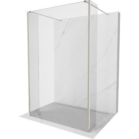 Mexen Kioto свободно стояща душова стена 160 x 30 x 30 см, прозрачна, четкан никел - 800-160-030-222-97-00-030