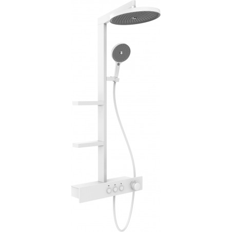Mexen Plex външен душ комплект с тропически душ и батерия, бял - 78103-20