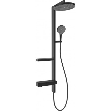 Mexen Dizzy повърхностен душ комплект с дъждовна душ глава и батерия, черен