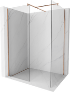 Mexen Kioto душен параван Walk-in 140 x 120 см, прозрачен, четкана мед - 800-140-202-65-00-120