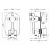 Mexen Kai DR70 комплект за вана и душ с вграден душ 30 см, бял - 77602DR70301-20