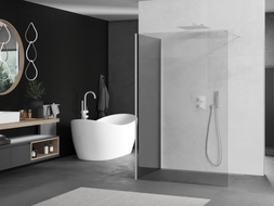 Mexen Kioto стенна преграда за душ Walk-in 140 x 120 см, прозрачна, бяла