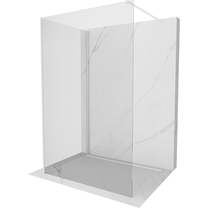 Mexen Kioto стенна преграда за душ Walk-in 140 x 120 см, прозрачна, бяла