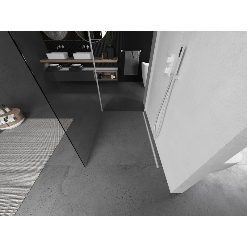 Mexen Kioto стенна преграда за душ Walk-in 140 x 120 см, прозрачна, бяла