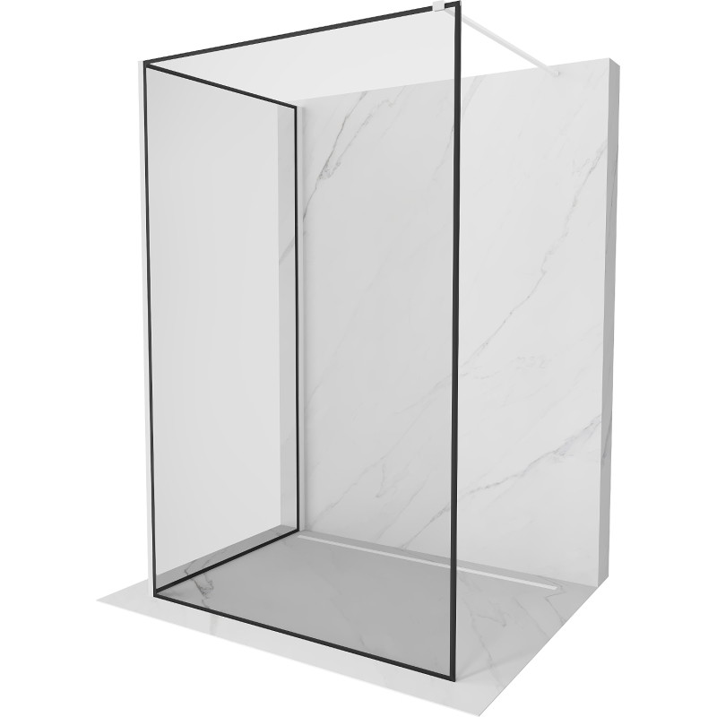 Mexen Kioto душ стена Walk-in 120 x 80 cm, черна рамка, бяла - 800-120-212-20-70-080