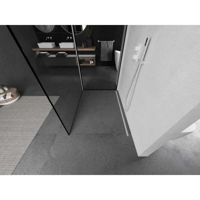 Mexen Kioto душ стена Walk-in 120 x 80 cm, черна рамка, бяла - 800-120-212-20-70-080