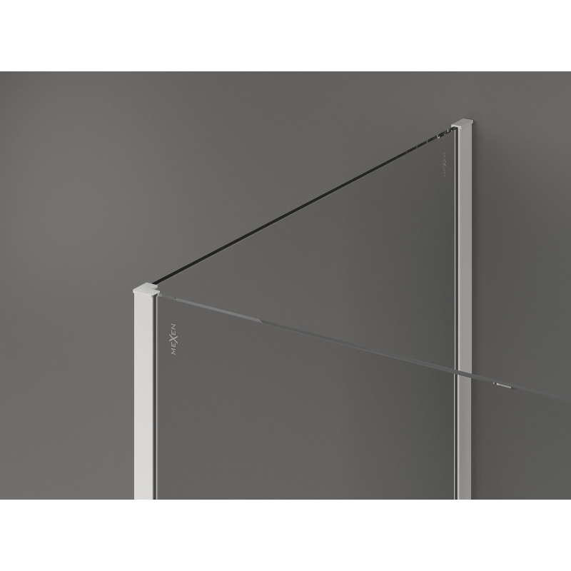Mexen Kioto душ стена Walk-in 120 x 80 cm, черна рамка, бяла - 800-120-212-20-70-080