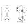Mexen Kai DR70 комплект за вана-душ за вграждане с душ глава 25 см, хром - 77602DR70251-00