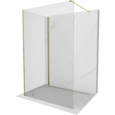 Mexen Kioto стъклена стена за душ Walk-in 120 x 70 см, прозрачна, златна - 800-120-212-50-00-070