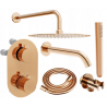 Mexen Kai DR70 комплект за вана и душ с вградена душ глава 25 cm, розово злато - 77602DR70251-60