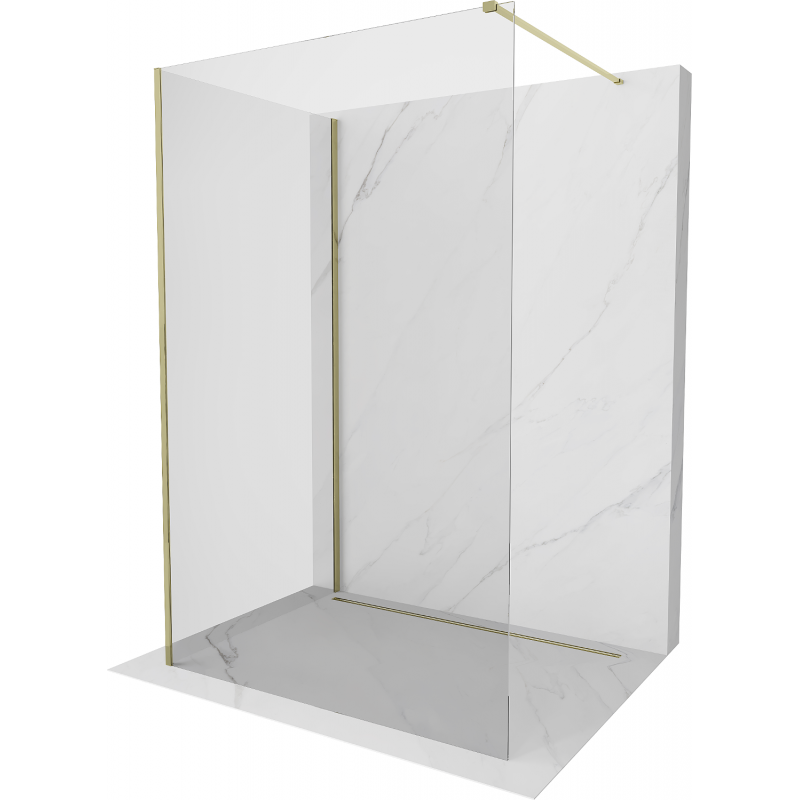 Mexen Kioto душ стена Walk-in 115 x 110 cm, прозрачен, златен - 800-110-212-50-00-115