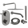 Mexen Kai DR70 вграден комплект за вана и душ с душ пита 25 см, четка боя в gun gray