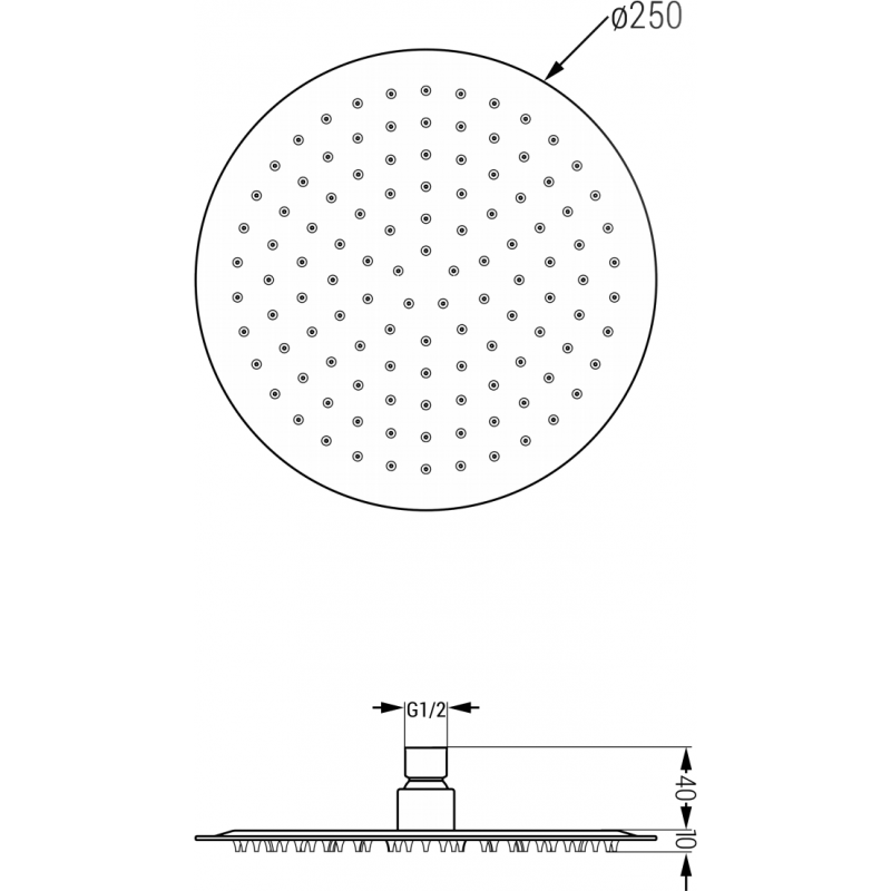 Mexen Kai DR70 вграден комплект за вана и душ с душ пита 25 см, черен - 77602DR70251-70