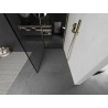 Mexen Kioto душ преграда Walk-in 90 x 90 см, черна рамка, златна - 800-090-212-50-70-090