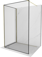 Mexen Kioto душова стена Walk-in 110 x 110 см, черен модел, златен - 800-110-212-50-70-110